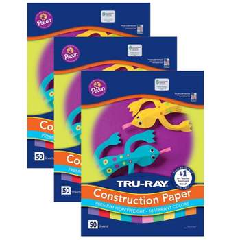 Pacon Tru-Ray 12" x 18" Construction Paper Vibrant Colors 50 Sheets/Pack 3 Packs (PAC102941-3)