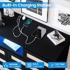 Rattan Dresser for Bedroom, Modern 6 Drawer Double Dresser with LED Lights & Power Outlet, Large Wood Chest of Drawers - 3 of 4