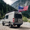 Yescom RV Ladder Mounted Flagpole Holder Camper Trailer Truck Fits 1" to 2 3/8" Pole Black - 2 of 4