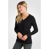 JENNIE LIU Women's 100% Pure Cashmere Long Sleeve Ava V Neck Pullover Sweater - 3 of 4