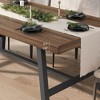 Industrial Dining Table for 6~8 People, 78.7" Long Rectangle Dining Table, Wooden Kitchen Table with Sturdy Metal Frame,Dinner Table for Kitchen-Gray - 3 of 4