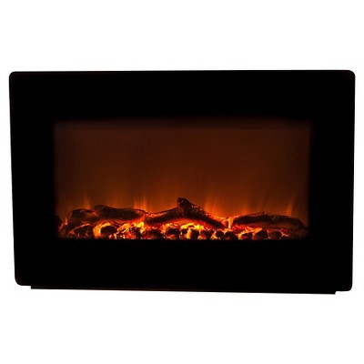 Fire Sense Wall Mounted Electric Indoor Fireplace Black