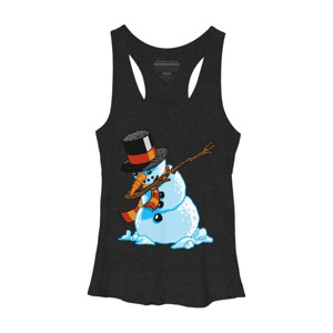 Women's Design By Humans Dabbing Snowman Shirt Christmas Gift Dab Santa Claus T-Shirt By vomaria Racerback Tank Top - 1 of 3