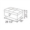 AndMakers 28.5 in. W Flannel Polyester Blend Rectangle Ottoman with Storage - 4 of 4