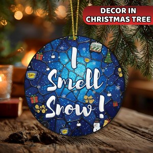 I Smell Snow Ornament – Vintage-Inspired Christmas Tree Decoration 2025 | Holiday Snow Gift - 1 of 4
