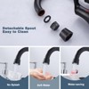 WOWOW 4 in. Centerset Double Handle High Arc Bathroom Faucet with Drain Kit Included in Brushed Nickel - 4 of 4