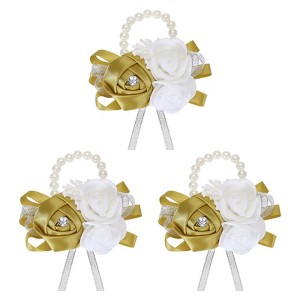 Unique Bargains Decorative Wedding Prom Party Artificial Rose Wrist Corsages - 1 of 3