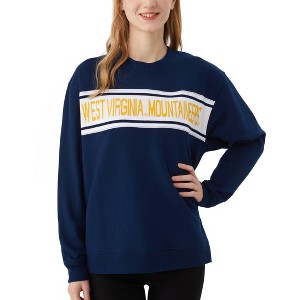 NCAA West Virginia Mountaineers Women's Crew Neck Varsity Fashion Top - 1 of 3