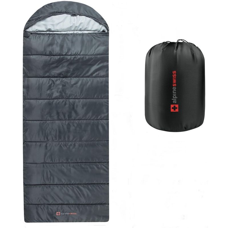 Alpine Swiss 0°C (32°F) Sleeping Bag Lightweight Waterproof with Compression Sack Adults All Seasons Camping Hiking Backpacking Travel Outdoor Indoor, 3 of 8