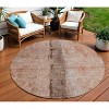 Orange Peach And Brown Abstract Washable Indoor Outdoor Area Rug - 2 of 4