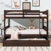 Kumasinova Full Over Full Rubber Wood Bunk Bed with Trundle – Detachable (Converts to 2 Beds), Full Size Bed Frame with Guardrails & Ladder for Kids - 2 of 4