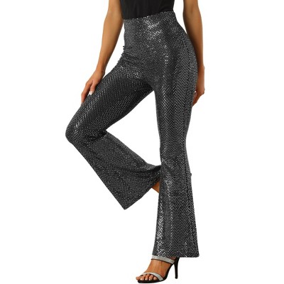 High Waist Bell Bottom Flare Pants - Rainbow Sparkle – Noralina