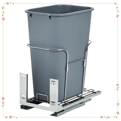 Garbage Waste Recyling Bin with Full Extension Slides, Space-Saving Design