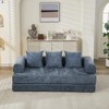 78.8" Chenille Convertible Floor Sofa Bed with Armrest - 3 of 4