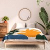 Deny Designs 3pc Full/Queen DorisciciArt Boho forest Comforter and Pillow Sham Set Yellow: Abstract Design, Non-Woven Fabric, Machine Washable - 3 of 4