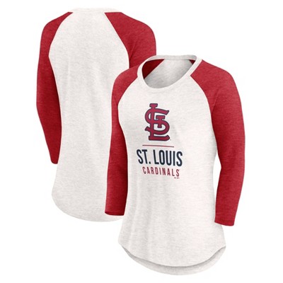 MLB St. Louis Cardinals Women's White 3/4 Sleeve Fashion T-Shirt