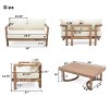 2 Person Acacia Wood Patio Set with Cushions, Deep Seating Outdoor Conversation Set, Patio Loveseat with Coffee Table for Garden Porch-Coolbibila - 4 of 4
