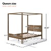 Christopher Knight Home Opal Queen Size Rubberwood Canopy Bed with Headboard - 3 of 4