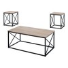 Laminate & Metal 3-Piece Coffee and End Table Set with X-Frame Base and Contemporary Design for Living Room or Family Room - 2 of 4