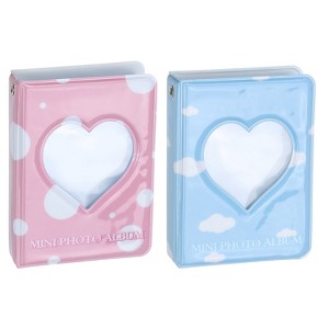Unique Bargains Pvc Love Heart Hollow Kpop Mini Photocard Binder 2 Pcs - 1 of 3