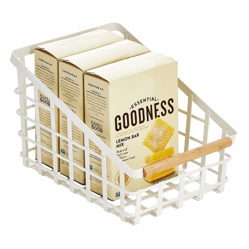 Mdesign Metal Kitchen Wide Under Shelf Basket, 2 Pack, Matte White/natural  : Target