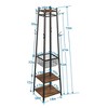 VECELO Freestanding Industrial Coat Rack with Metal Basket, 2 Shelves & 8 Dual Hooks – Entryway Hall Tree for Hats, Bags, and Scarves - 3 of 4