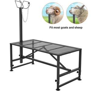 VEVOR Goat & Sheep Stand, 51x23 inch Livestock Stand, Metal Livestock Milking and Shearing Stand 21" to 33" Adjustable Height , Black - 1 of 4