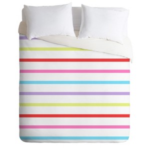 Full/Queen Kelly Haines Pop of Color Stripes Duvet Cover Set - Deny Designs