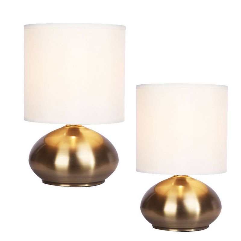 9.25&#34; 2pk Matching Small Touch Table Lamp Set Gold - Cresswell Lighting, 3 of 7