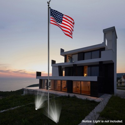 20 Ft Black Aluminum Flag Pole Kit with Eagle Topper