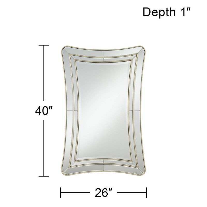 Noble Park San Simeon Rectangular Vanity Decorative Wall Mirror Modern Beveled Glass Matte Champagne Frame 26" Wide for Bathroom Bedroom Home Entryway, 4 of 10