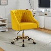 Anika Velvet Height-adjustable Swivel Task Office Chair with Button-tufted Back and Gold Base | Karat Home - 2 of 4