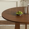 Okak 47IN Farmhouse Round Dining Table with Wood Grain Finish, Kitchen Table with Cross Legs, Round Table for Living Room, Dining Room - 4 of 4
