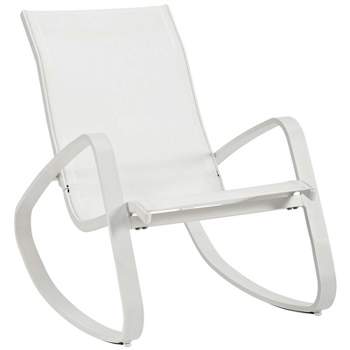 Modway Traveler Rocking Outdoor Patio Mesh Sling Lounge Chair White White