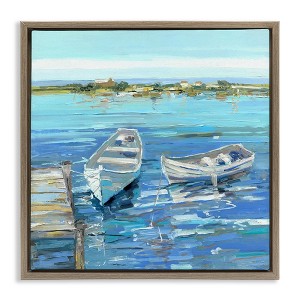 Stupell Industries Serene Rowboats at Dock, 18" x 18" - 1 of 4