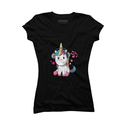 Junior's Design By Humans Happy unicorn By Kefren T-Shirt