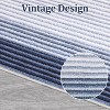 Machine Washable Runner Rug Modern Border Low Pile Non-Shedding Soft Gradient Faux Wool Print Entryway Bathroom - 4 of 4