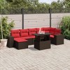 vidaXL 8 Piece Garden Sofa Set with Cushions - Brown without storage - 2 of 4