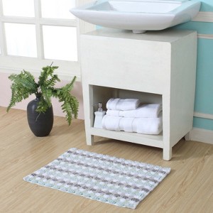 Home Weavers Orion Collection 100% Cotton Bathroom Rug, Non Slip Bath Mat Water Absorbent Soft Shaggy Mat Machine Washable - 1 of 4