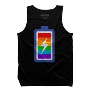Adult Design By Humans Pride Charging Battery By PINHEAD66 Tank Top - 1 of 2