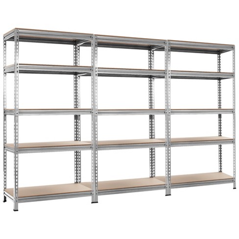 Costway 5-Tier Metal Storage Shelves 60'' Garage Rack W/Adjustable Shelves  Gray