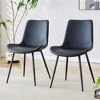 Dexmalle Set of 4 Black Artificial Leather Backrest Cushion Dining Chair - 3 of 4