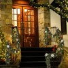 Christmas Garland for Mantle, 6Ft Battery Operated Prelit Garland Christmas Decorations, Poinsettias Flowers & Ball Ornaments - 4 of 4