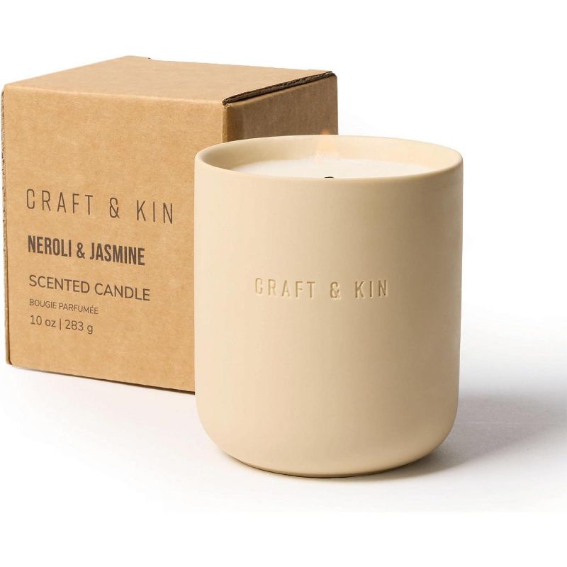 Craft & Kin 10 oz Beige Ceramic Jar Soy Scented Candle