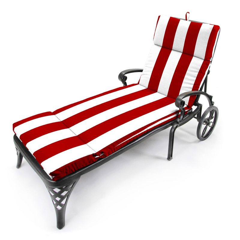 French Edge Outdoor Cushion - Cabana Stripe Red - Jordan Manufacturing, 6 of 10
