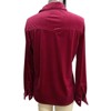 Coolmee Women Casual Versatile Workwea Lapel V Neck Long Sleeve Button Down Velvet Shirts Tops With Pockets - 2 of 3