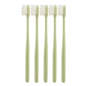 Kitcheniva 5 Pack Ultra-Fine Bristle Toothbrush for Sensitive Teeth, Green - 1 of 4