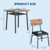 Small Kitchen Table for 2 with Metal Frame, Square Table with Upholstered Chairs Set of 2, 3-Piece Dining Room Set - 2 of 4