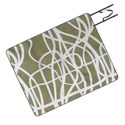 Ninola Design Japandi Minimal Marker Beige Picnic Blanket - Deny Designs