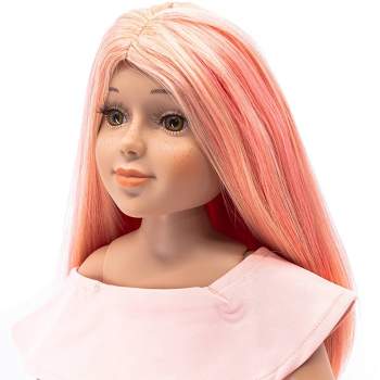 I'M A GIRLY Pink Wig - 14" Long Straight Synthetic Fiber Hair